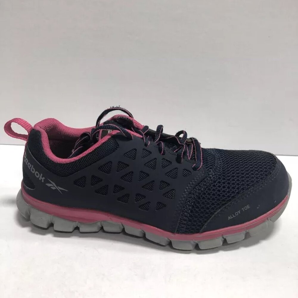 Reebok Women’s Sublite Cushion Navy Comp Toe Sneaker Size 8.5wide